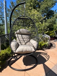 Outdoor egg chair swing with stand deals